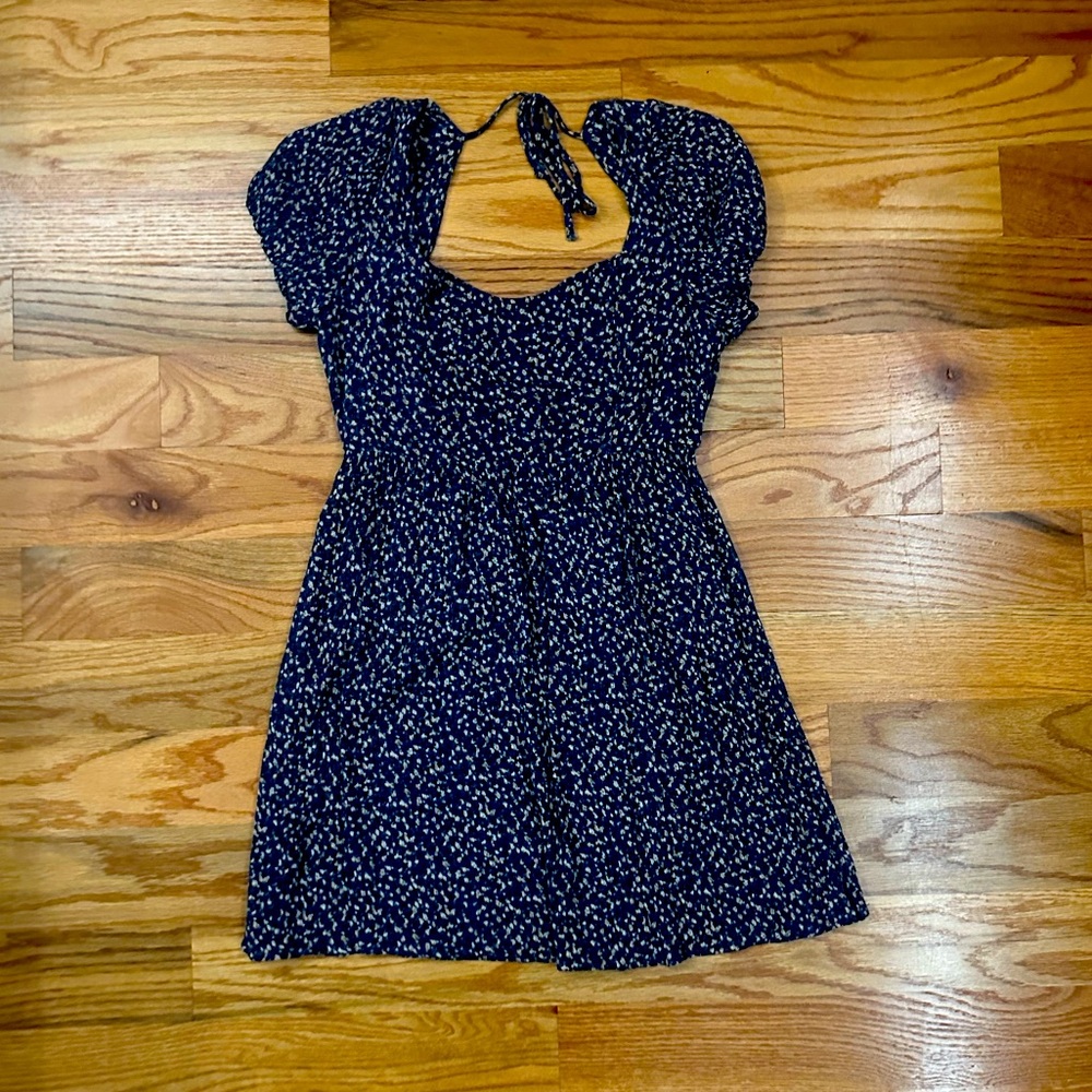 Blue flowery mini dress